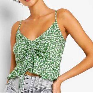 🔴 Wild Fable Floral Cinch Tie Fitted Tank